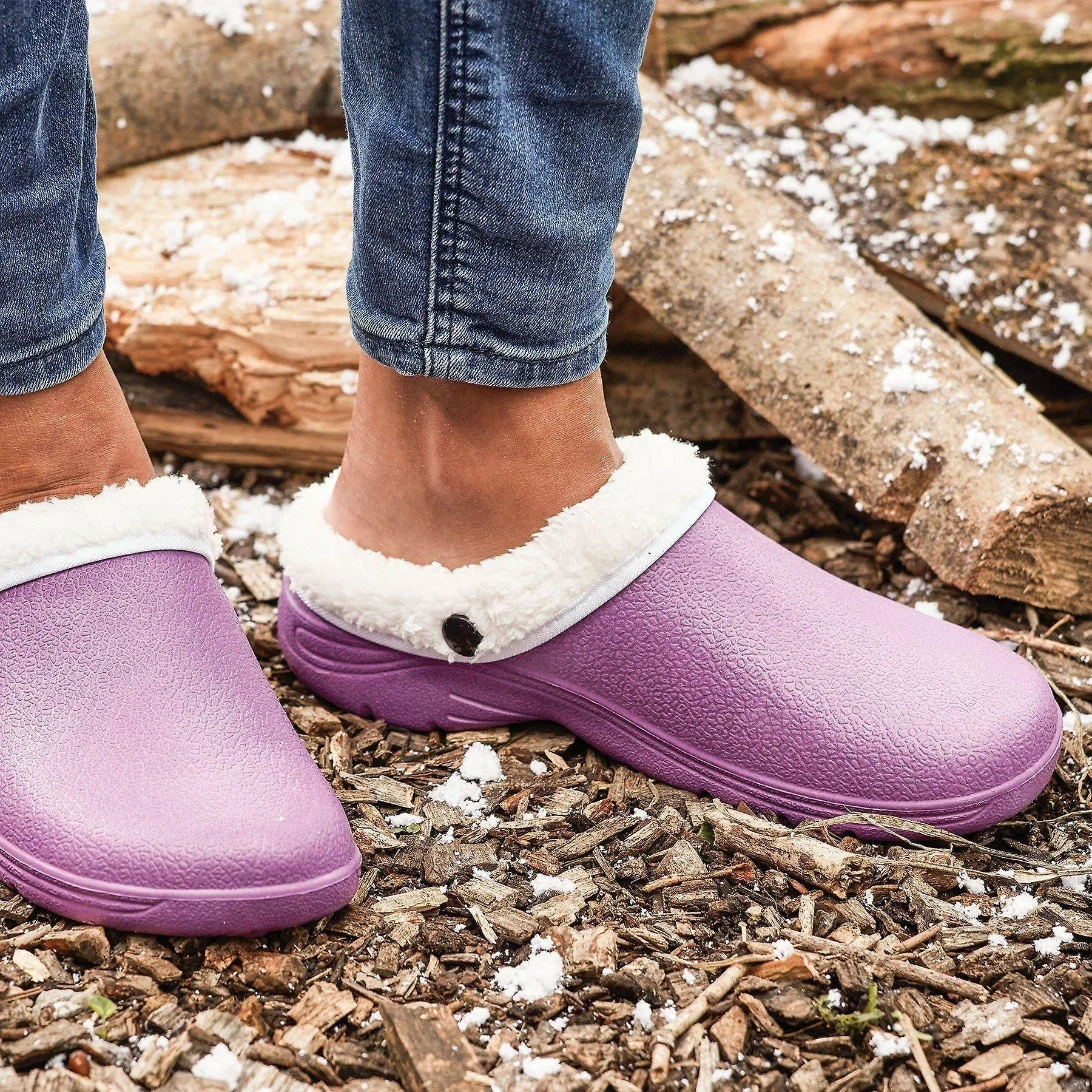 Briers Lilac Thermal Clogs - Size 7