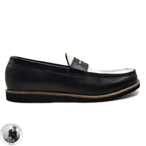 Buy Handmade Stylish Black and White Loafer Moccasin Slip on Dress/Formal Shoes