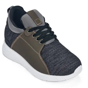 CALTO 3.2-Inch Taller Charcoal Men's Elevator Sneakers - H71923