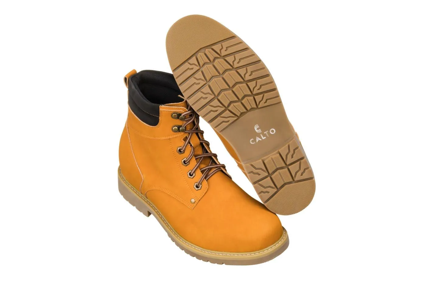 CALTO - K8821 - 3.2 Inches Taller (Nubuck Camel) - Work Style Boot