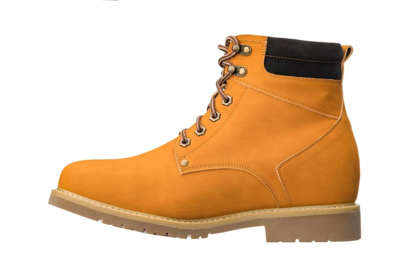 CALTO - K8821 - 3.2 Inches Taller (Nubuck Camel) - Work Style Boot