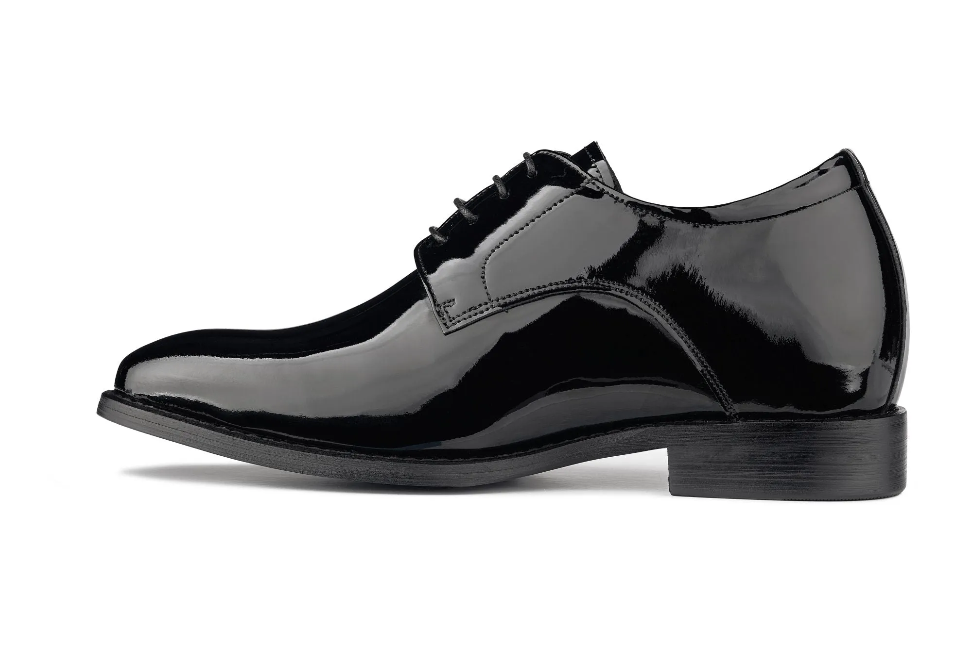 CALTO - Y7401 - 2.8 Inches Taller (Black) - Patent Leather Formal Dress Shoes