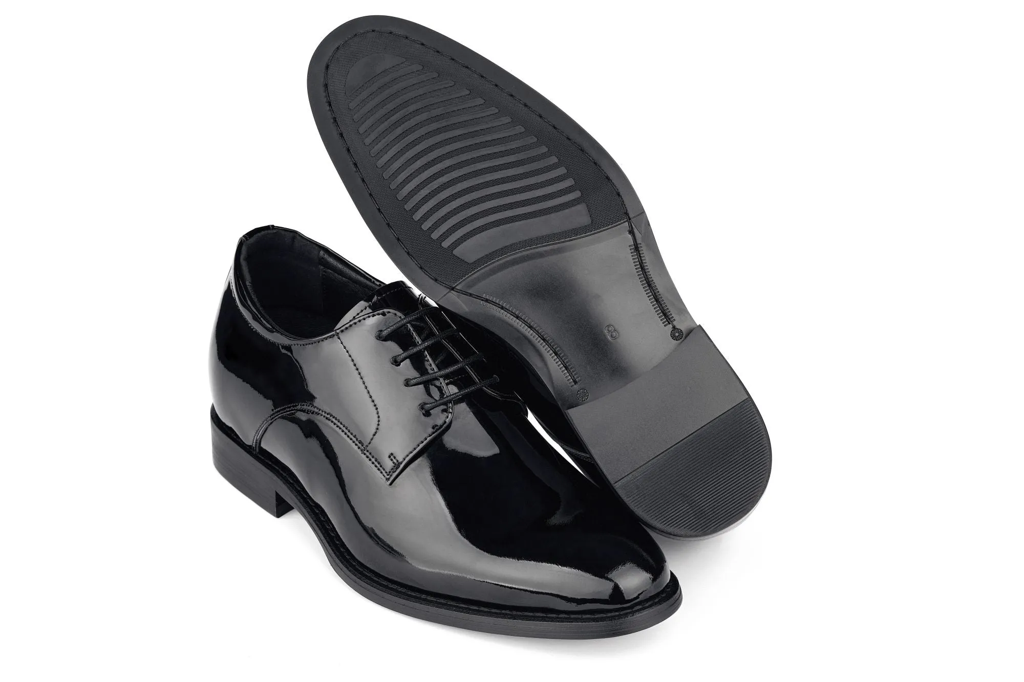 CALTO - Y7401 - 2.8 Inches Taller (Black) - Patent Leather Formal Dress Shoes