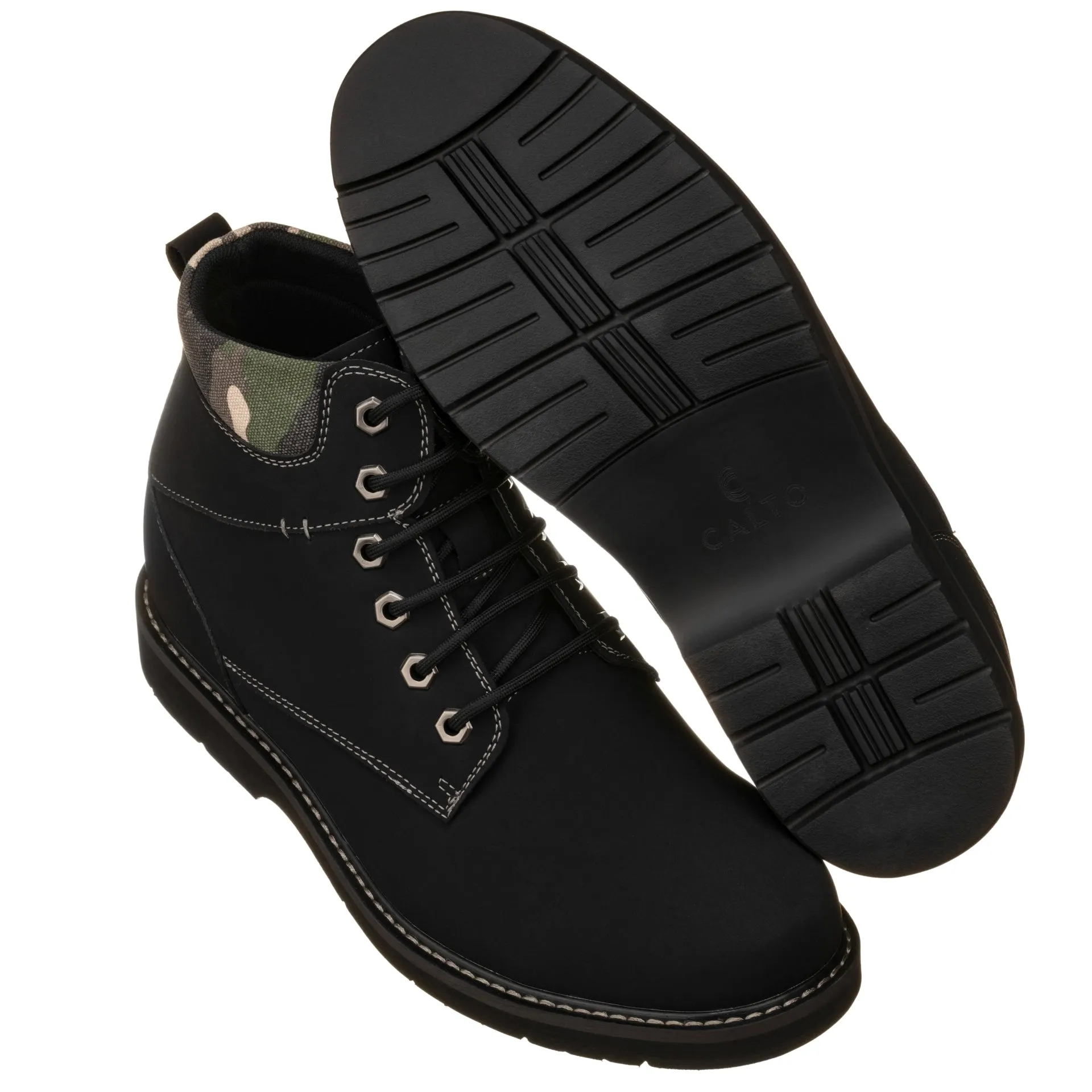 CALTO - YH7831 - 3.2 Inches (Black) - Nubuck Boots