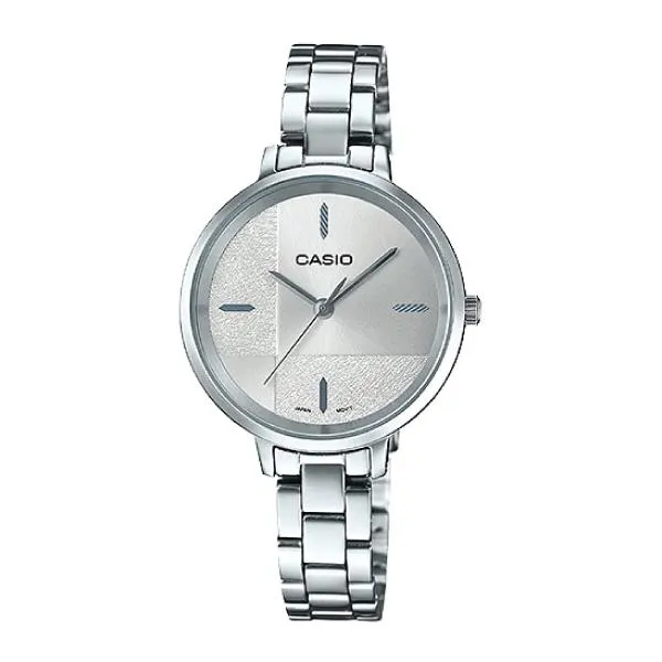 Casio Enticer Ladies' Silver Stainless Steel Band Watch LTPE152D-7E LTP-E152D-7E