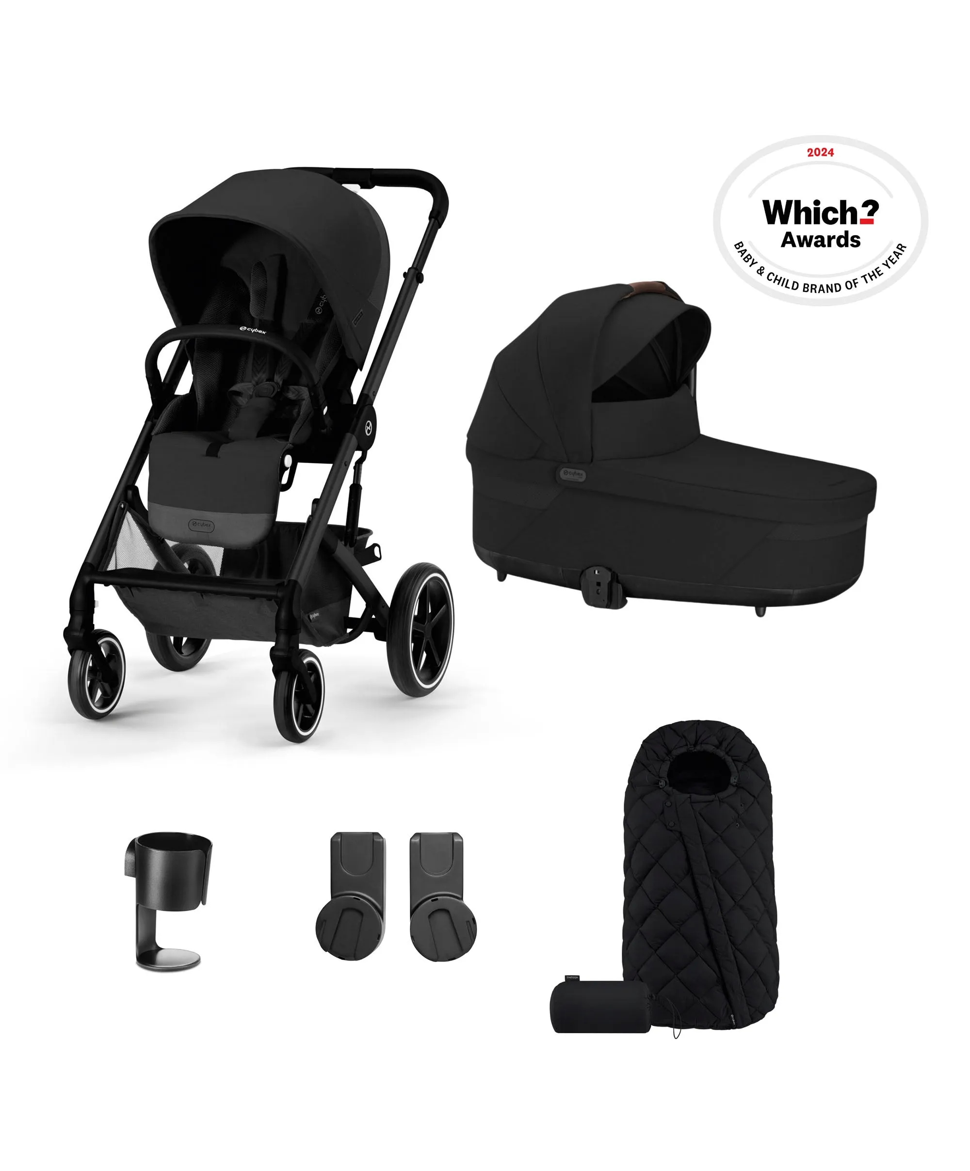 Cybex Balios S Essential Pushchair Bundle - Moon Black