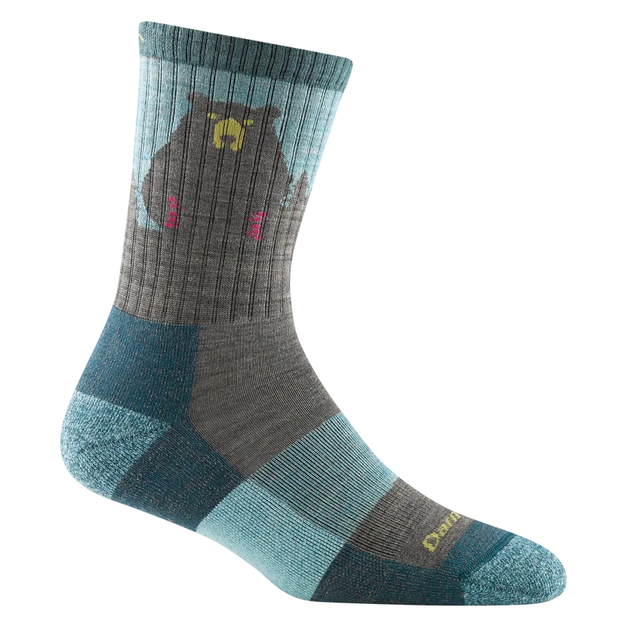 Darn Tough Women's Bear Town Micro Crew Lightweight Hiking Sock - Aqua