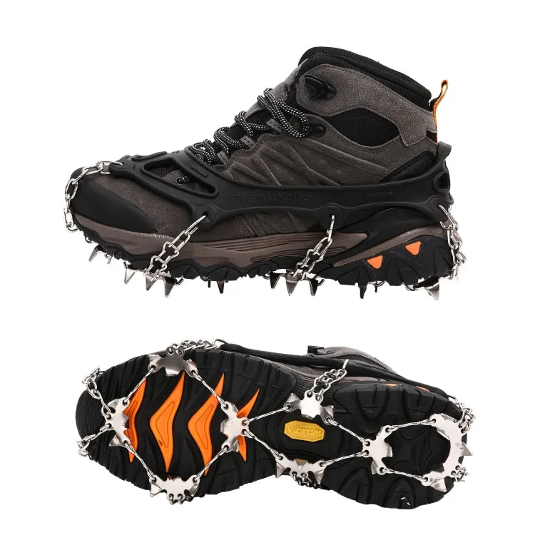 F26-2 26 Teeth Snow Mountain Non-slip Shoes Cover 201 Stainless Steel Ice Claws, Size: M Black