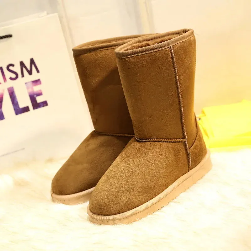 High Quality Warm Plush Fur Slip-on Mid-calf Snow Boots