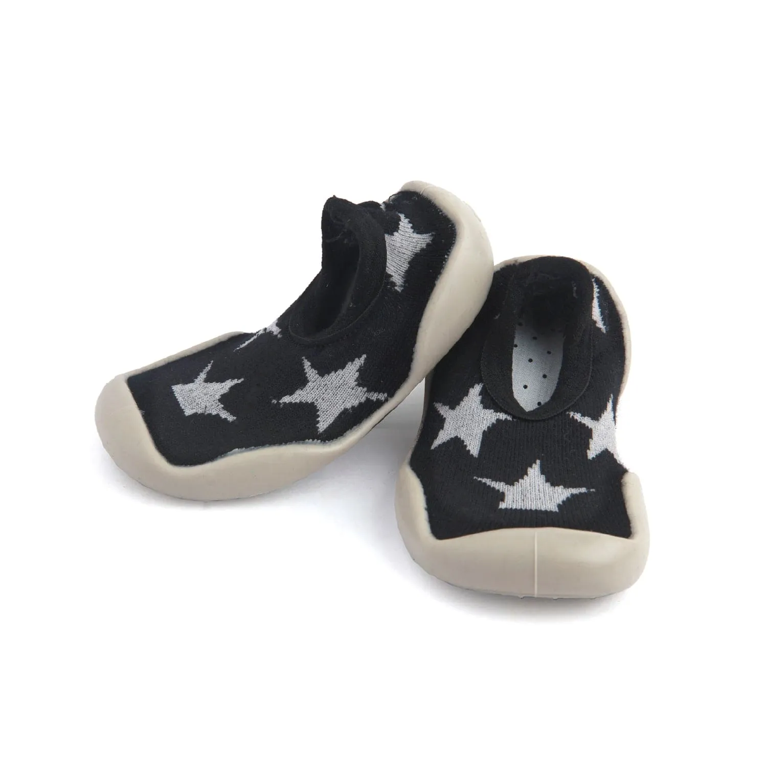 Jumping Star Black Slip-On Shoes