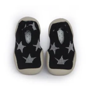 Jumping Star Black Slip-On Shoes