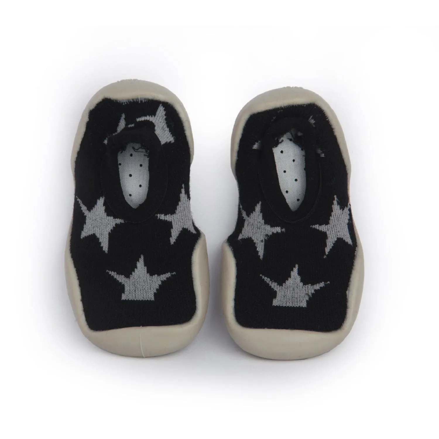 Jumping Star Black Slip-On Shoes