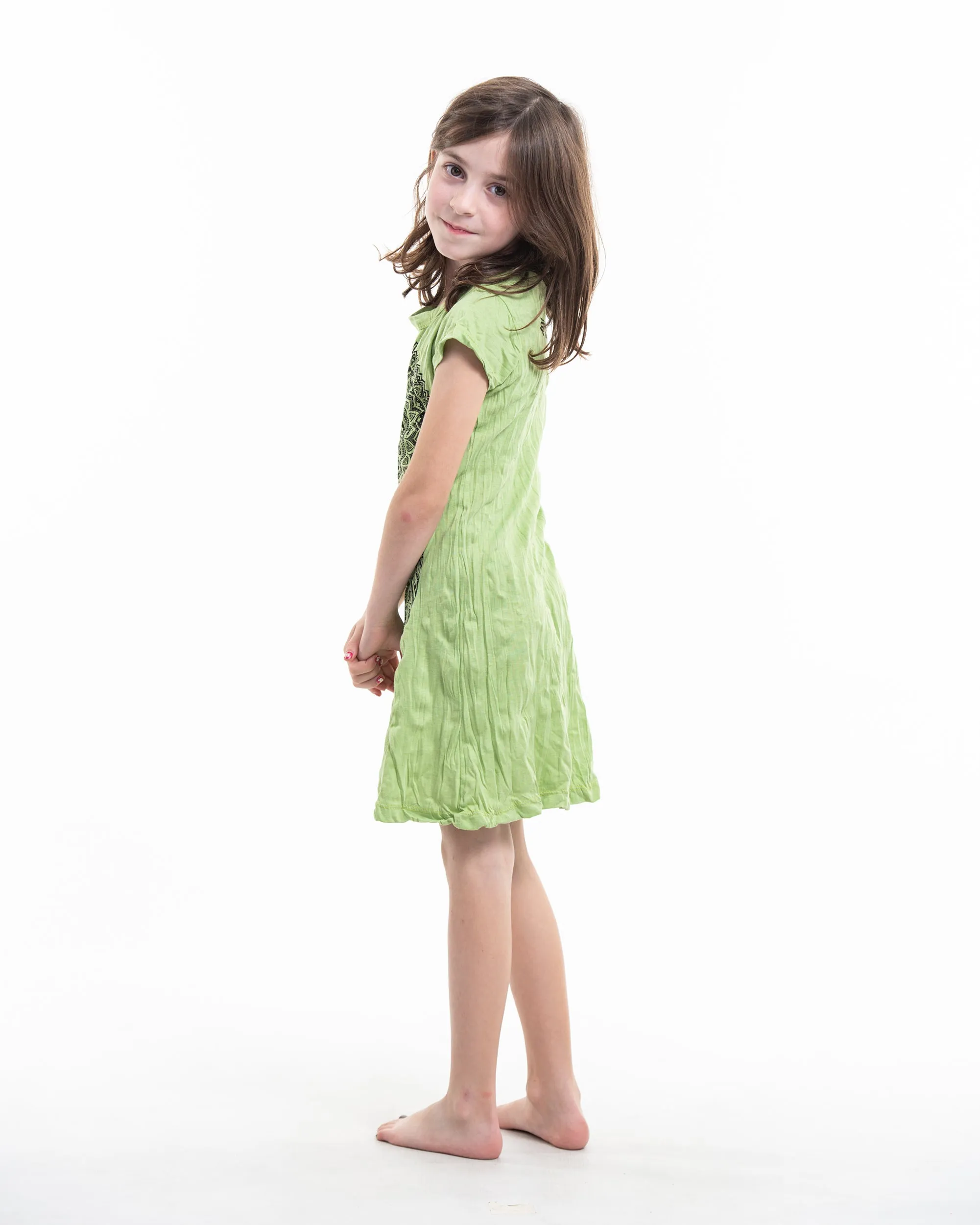 Kids Dreamcatcher Dress in Lime