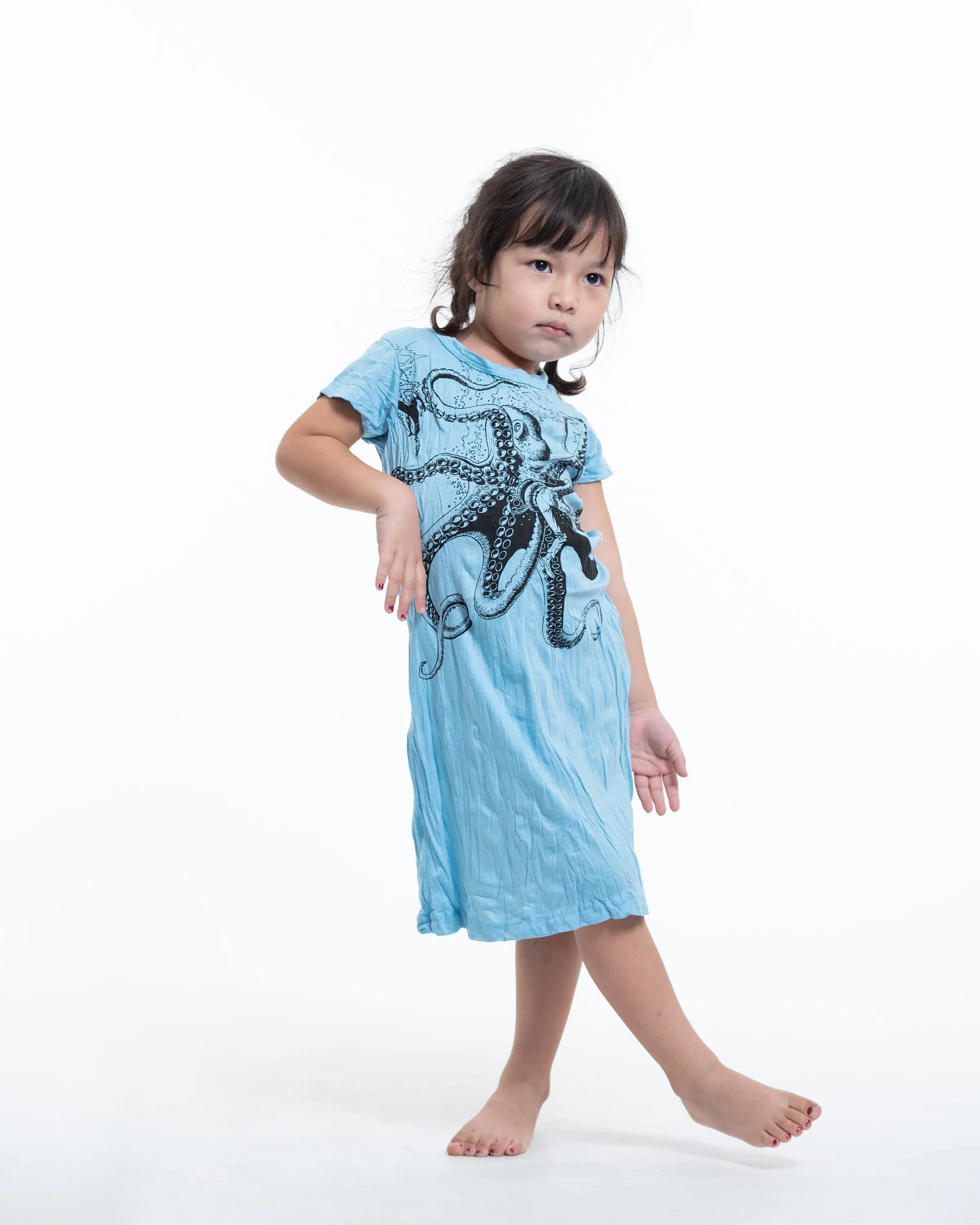 Kids Octopus Dress in Blue