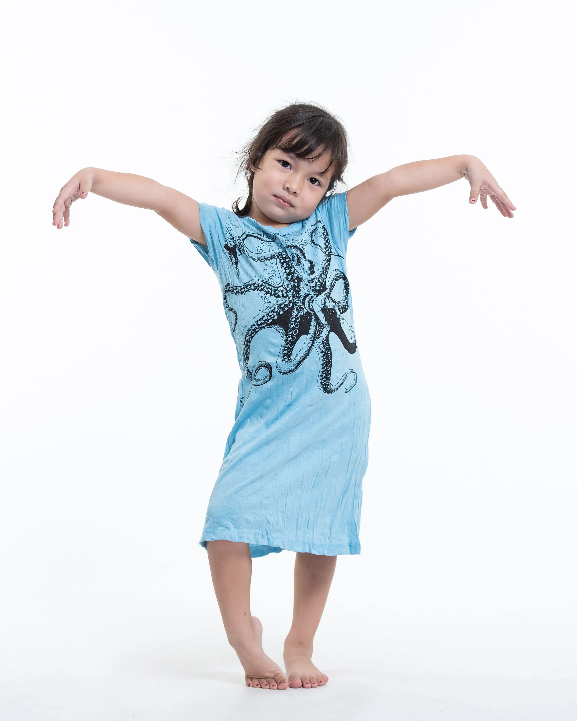 Kids Octopus Dress in Blue