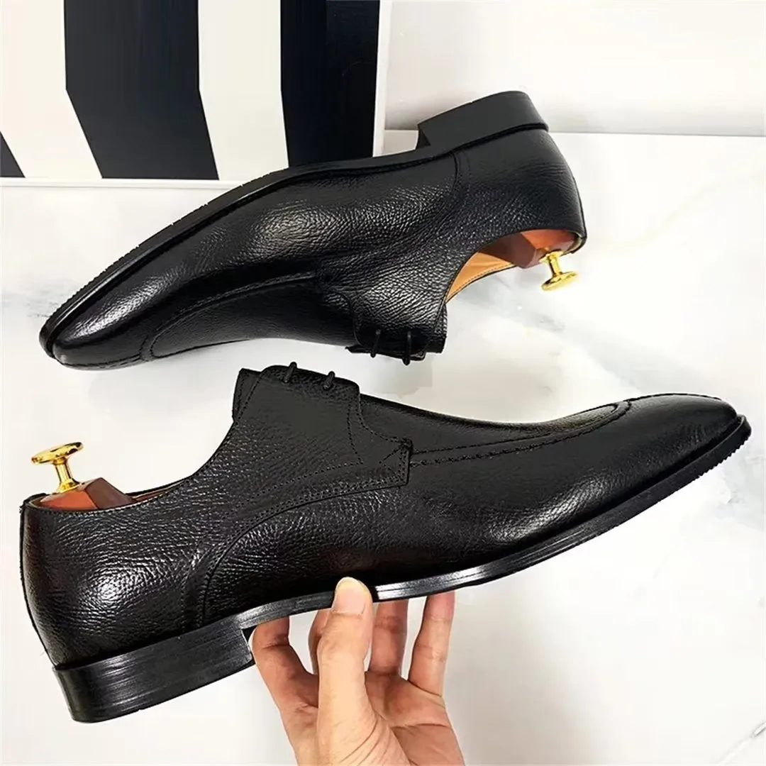 LeatherLuxe Genuine Square-Toe Stylish Dress Shoes