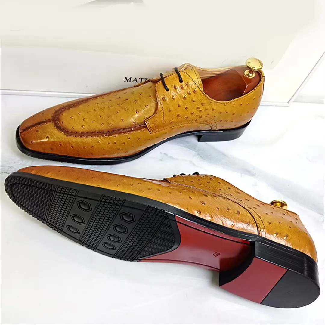 LeatherLuxe Genuine Square-Toe Stylish Dress Shoes