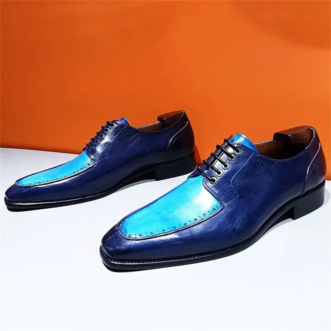 LeatherLuxe Genuine Square-Toe Stylish Dress Shoes