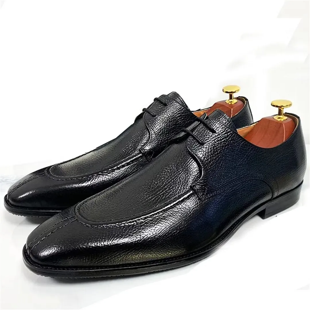 LeatherLuxe Genuine Square-Toe Stylish Dress Shoes