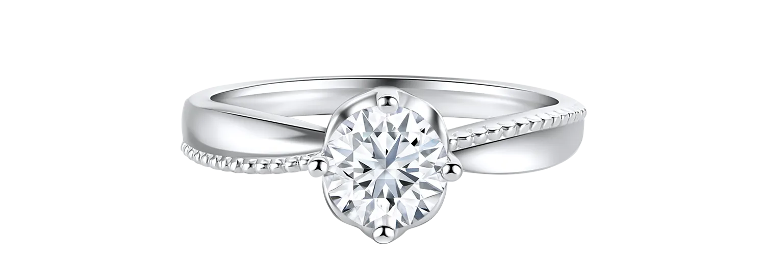 LVC Precieux Classic Milgrain Diamond Ring