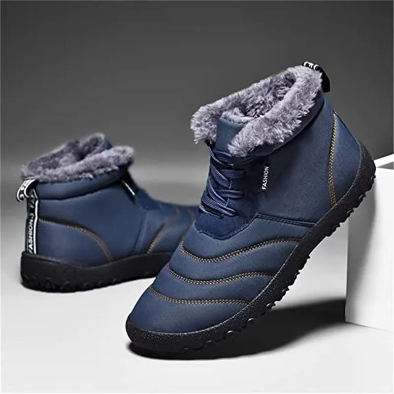 Men's Walking Warm Comfortable Snow Boots Non-Slip Flat Casual Slip On Boots