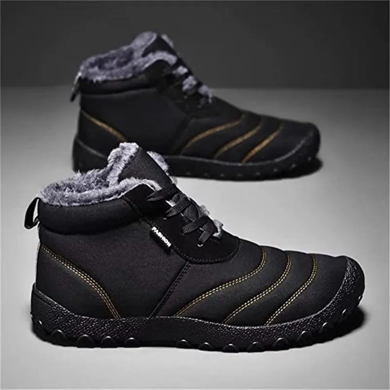 Men's Walking Warm Comfortable Snow Boots Non-Slip Flat Casual Slip On Boots