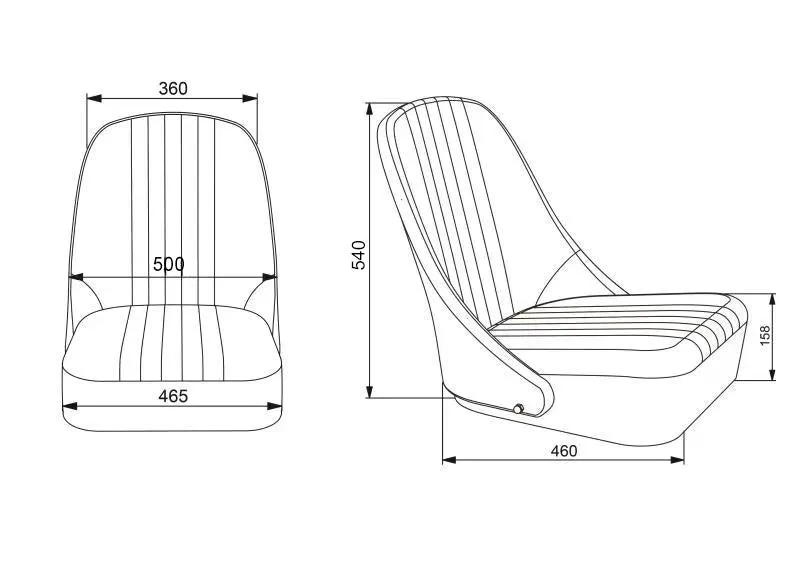 Pair BB Vintage Low Round Back Tipping Hinged Bucket Seats   Runners