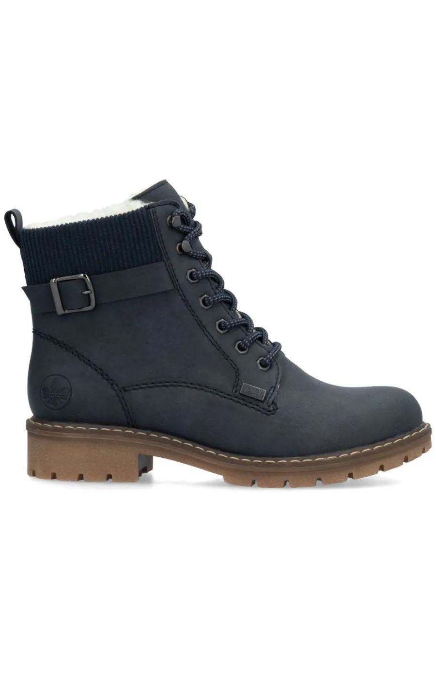 Rieker Biker Lace Up Boot in Navy