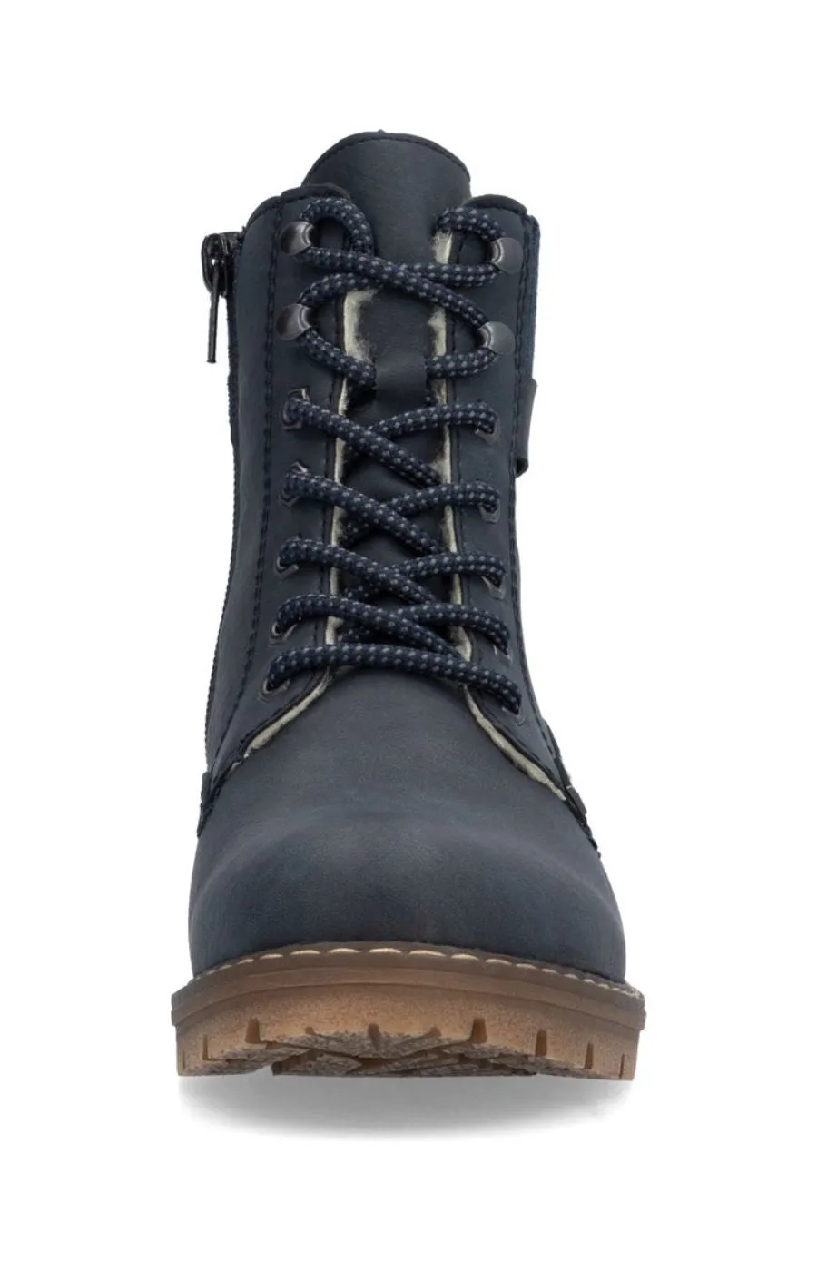 Rieker Biker Lace Up Boot in Navy