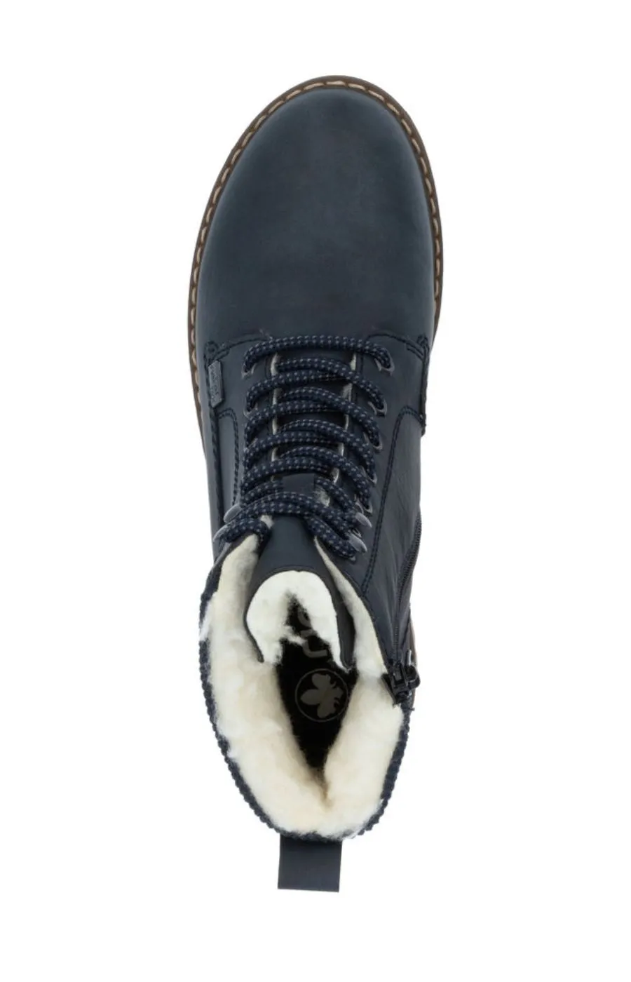 Rieker Biker Lace Up Boot in Navy