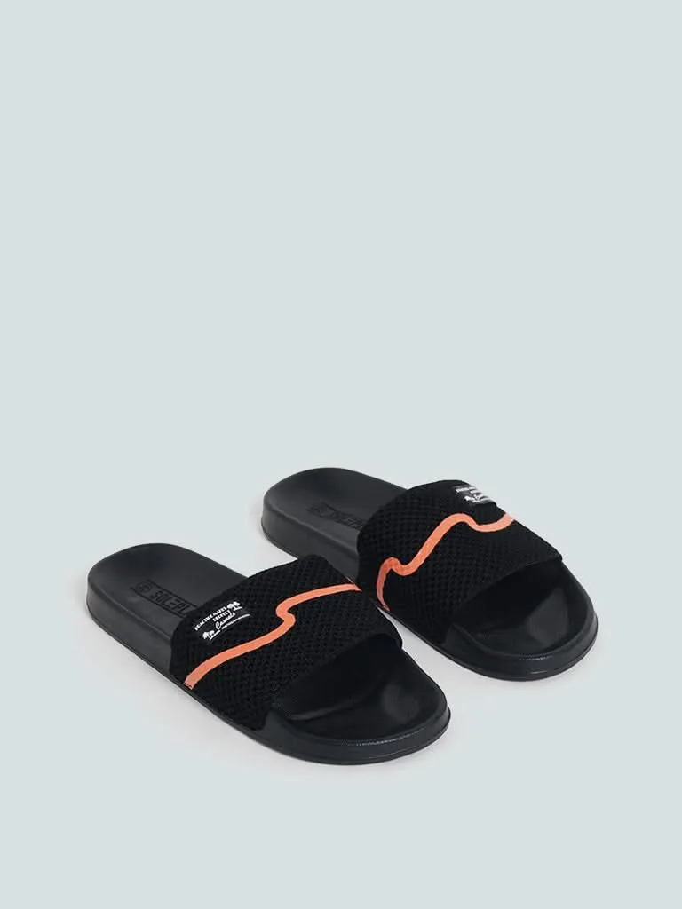 SOLEPLAY Black Pop Knit Slides