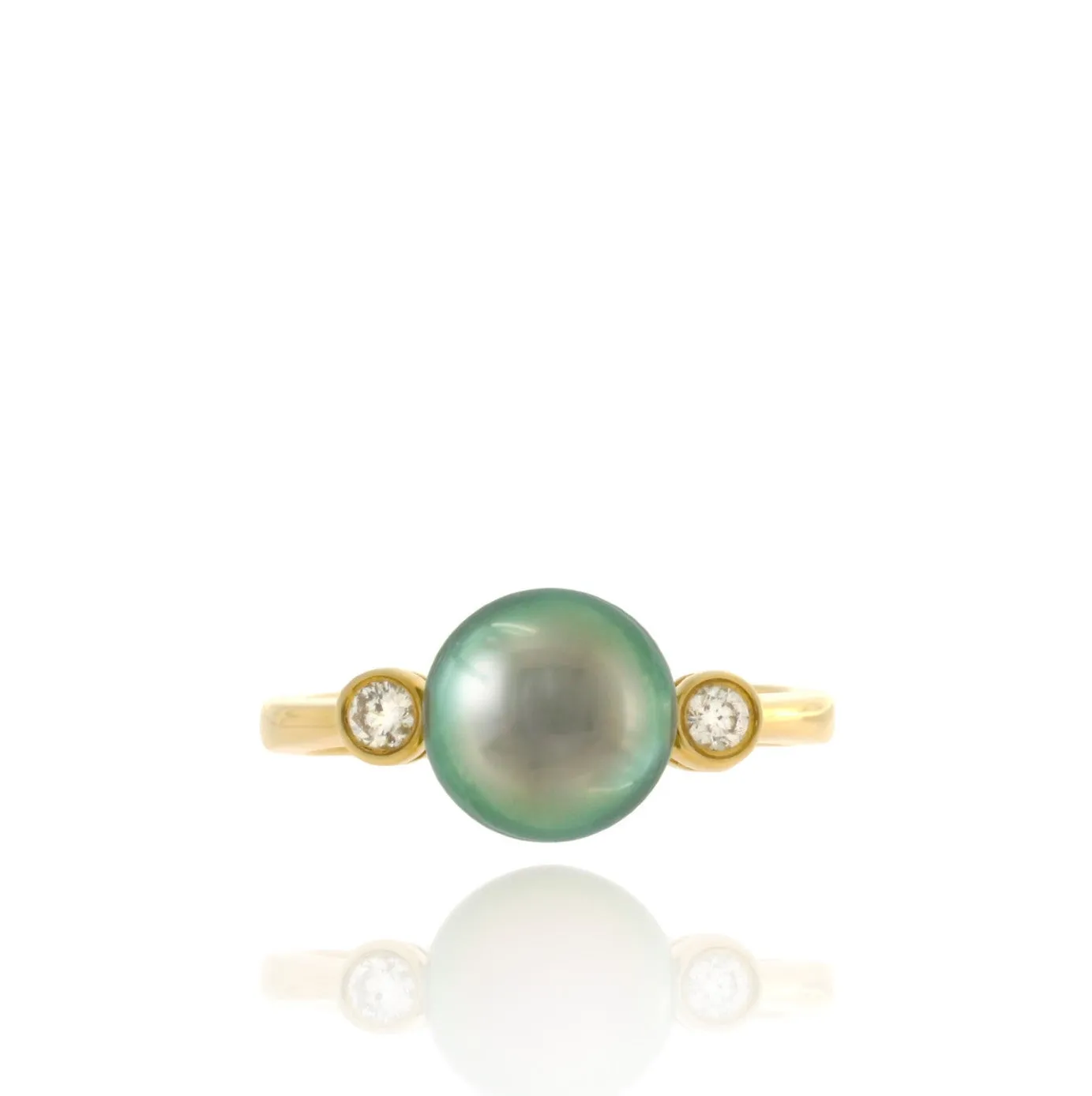 Tahitian pearl ring - 18K gold classic design - RGYDPE01016