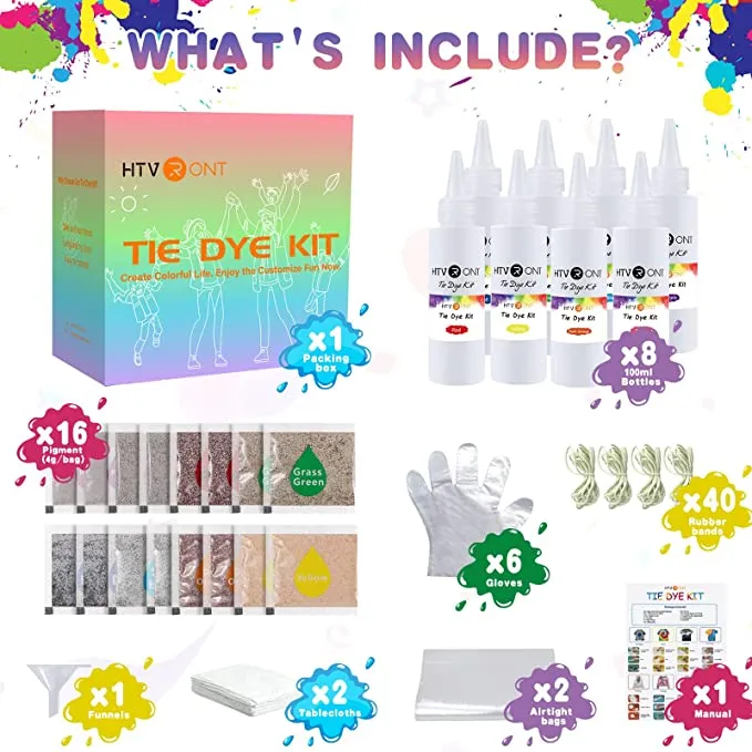 Tie Dye Kits - 8 Vibrant Colors 100ML [Special]