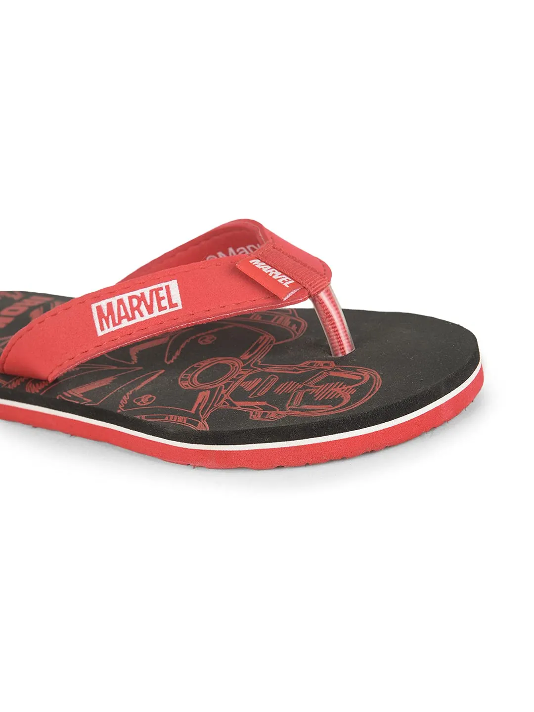 toothless Marvel Avengers Kids Boys Black Flip-Flops(MAPBFF3700-7-8Y)